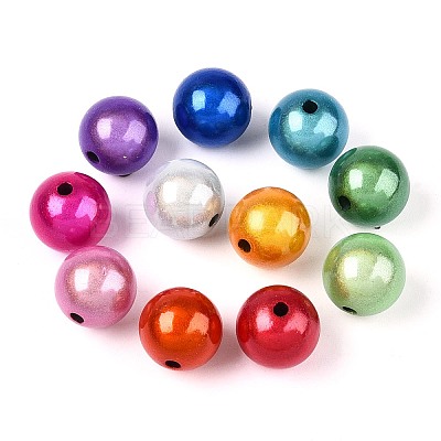 Spray Painted Acrylic Beads MACR-Q154-14mm-01M-01-1