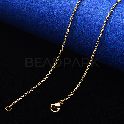 PVD Vacuum Plating 304 Stainless Steel Cable Chain Necklace NJEW-S420-008B-G-1