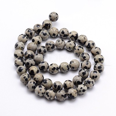 Natural Dalmatian Jasper Round Bead Strands X-G-J303-19-10mm-1