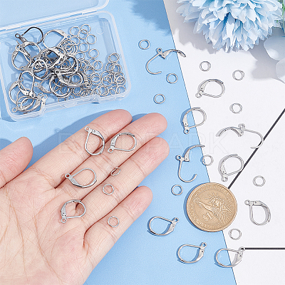 40Pcs 201 Stainless Steel Leverback Earrings Findings STAS-UN0041-84-1