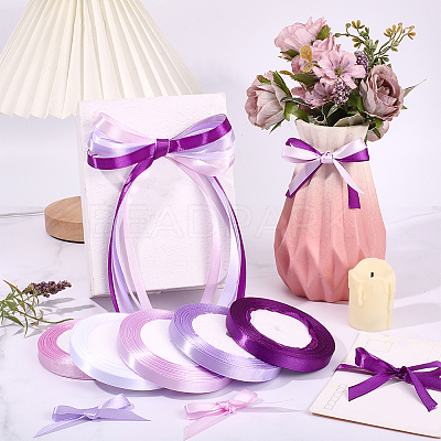5 Rolls 5 Colors Polyester Ribbon OCOR-CP0001-26C-1
