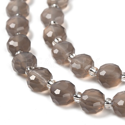 Natural Grey Agate Beads Strands G-B153-B01-1