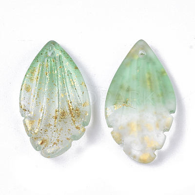 Two Tone Transparent Spray Painted Glass Pendants GLAA-T017-03A-B01-1