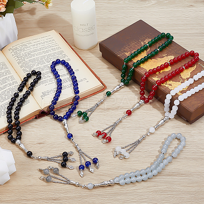 6Pcs 6 Colors Prayer Rosary Bracelets BJEW-PH0004-61-1