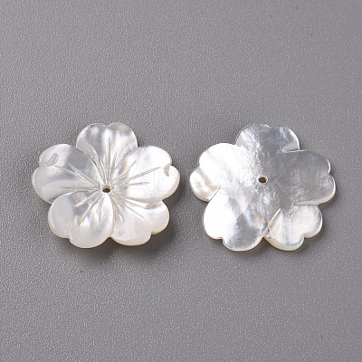 Natural White Shell Mother of Pearl Shell Beads SSHEL-R144-10-1