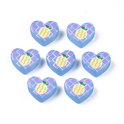 Transparent Printed Acrylic Beads MACR-S373-124-H-1