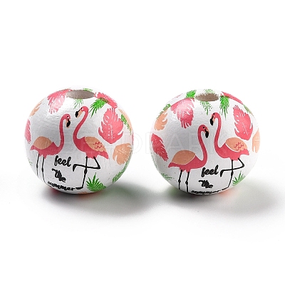 Spray Painted European Schima Wood Beads WOOD-M004-08-1