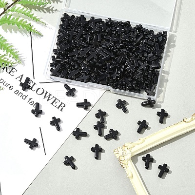 200Pcs Opaque Acrylic Beads SACR-FS0001-40B-1