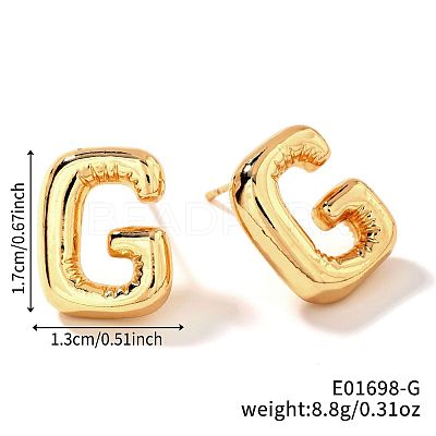 Brass Stud Earrings LS-UV9543-7-1