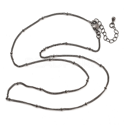2MM Brass Satellite Chain Necklaces for Women NJEW-D302-49B-1