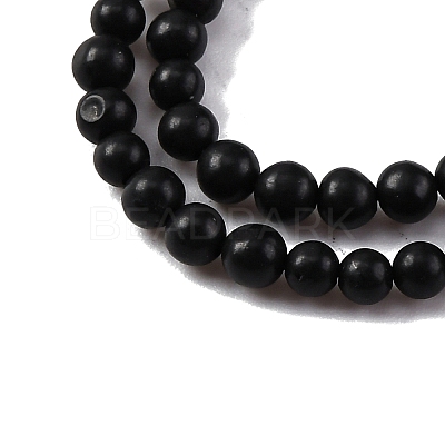 Natural Shungite Beads Strands G-M353-A04-3mm-1
