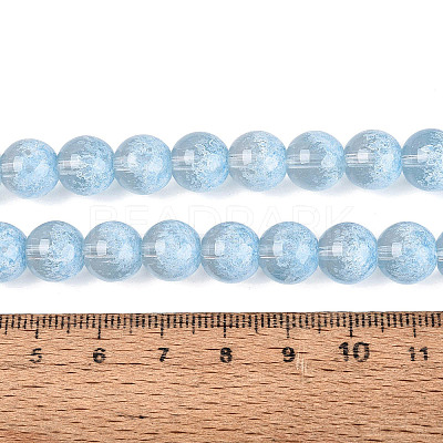 Transparent Half Spray Painted Glass Beads Strands GLAA-Q110-02A-03-1