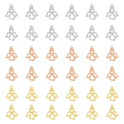 36Pcs 3 Color Brass Pendants KK-FH0005-17-1