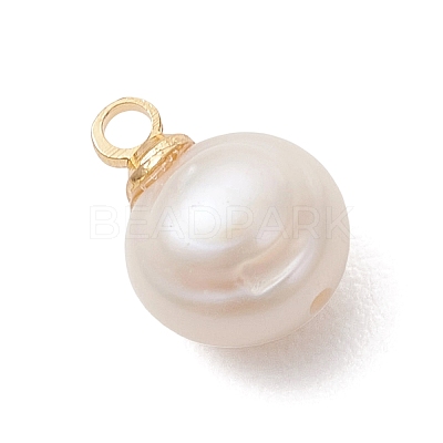 Natural Cultured Freshwater Pearl Two Sides Polished Charms PALLOY-JF04867-1