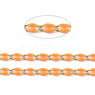 Brass Enamel Curb Chains CHC-C003-13G-08-1