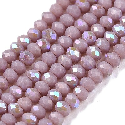 Electroplate Opaque Solid Color Glass Beads Strands EGLA-A044-P1mm-L13-1