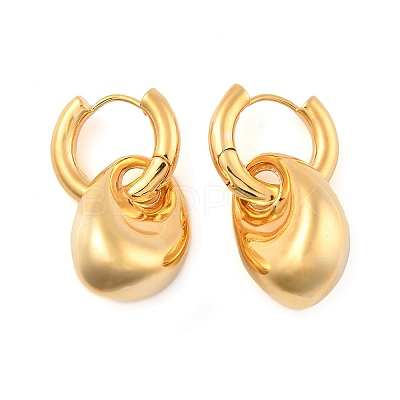 Teardrop Brass Hoop Earrings for Women EJEW-U055-18G-1