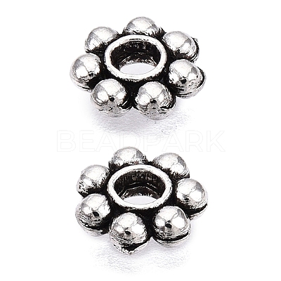 Tibetan Style Alloy Beads Daisy Spacer Beads X-LF1249Y-01AS-1-RS-1