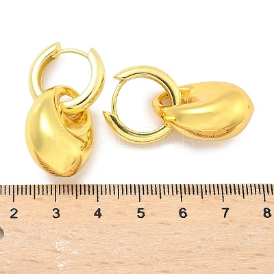 Nuggets Brass Hoop Earrings for Women EJEW-U057-06B-01G-1