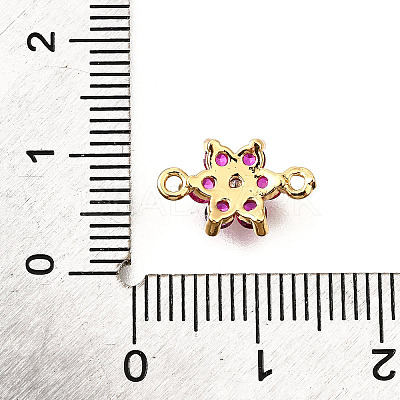 Brass Micro Pave Orchid Cubic Zirconia Links KK-D356-02A-G-1