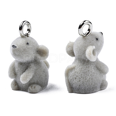 Flocky Resin Pendants X-RESI-N032-06-1