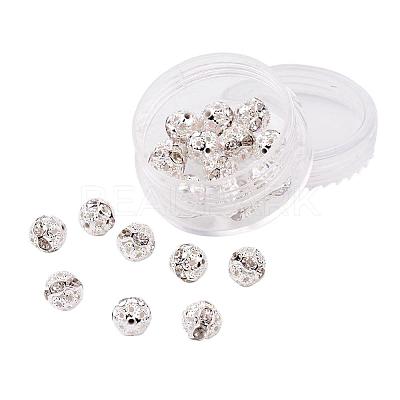 Brass Rhinestone Beads RB-JP0001-8mm-01S-1