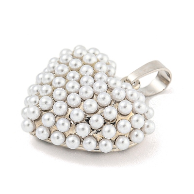 Rack Plating Brass & ABS Plastic Imitation Pearl Pendants KK-N255-03E-P-RS-1