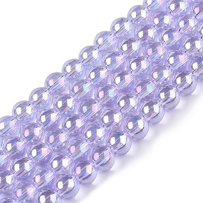 Electroplate Transparent Glass Beads Strands X-GLAA-T032-T4mm-AB01-1
