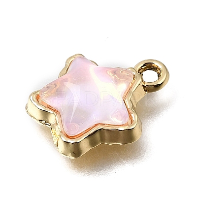 UV Plating Alloy and Glass Pendants GL-CBA6CEF-01G-1