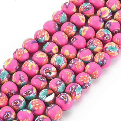 Handmade Polymer Clay Beads Strands CLAY-N008-055-09-1