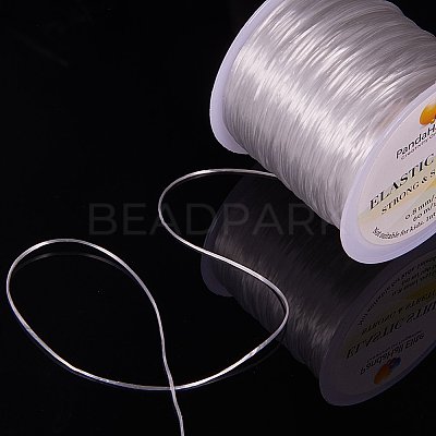 1 Roll 0.8mm White Elastic Stretch Polyester Jewelry Bracelet Elastic String  Cord (60m/Roll)