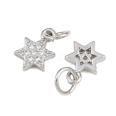 Brass Micro Pave Cubic Zirconia Pendants ZIRC-K070-41P-1
