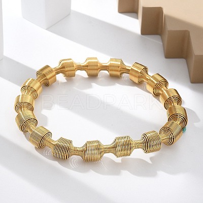 304 Stainless Steel Stretch Bangles for Women LS-BJEW-P315-02H-G-1