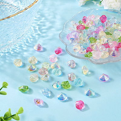 100Pcs 10 Colors Electroplated Transparent Glass Beads Strands GLAA-TA0003-83-1