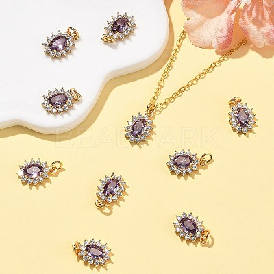SHEGRACE Brass Micro Pave Cubic Zirconia Pendants XGRQ2O119-446E-G-1