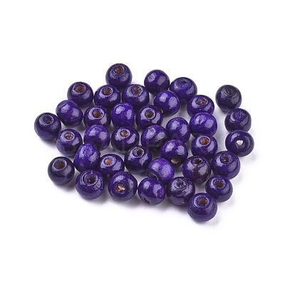 Dyed Natural Wood Beads WOOD-Q006-8mm-12-LF-1