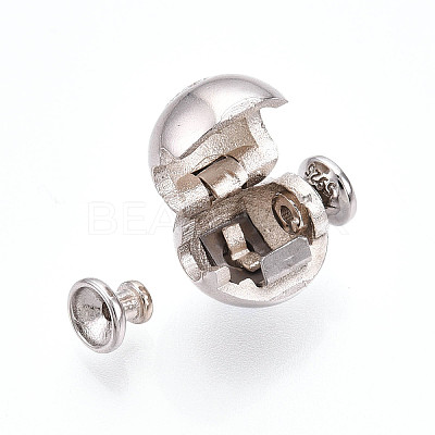 925 Sterling Silver Micro Pave Clear Cubic Zirconia European Clasps STER-T007-140P-1
