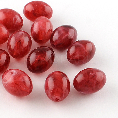 Oval Imitation Gemstone Acrylic Beads OACR-R049-M-1