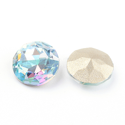 Pointed Back & Back Plated K9 Glass Rhinestone Cabochons RGLA-J012-10mm-202LS-1