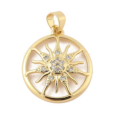 Brass Micro Pave Cubic Zirconia Pendants KK-Z111-01G-1