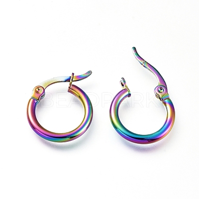 201 Stainless Steel Hoop Earrings EJEW-A063-20L-M-1