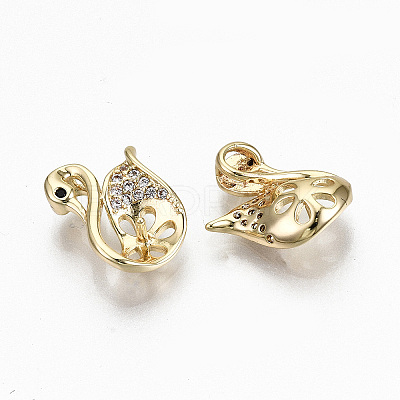 Brass Micro Pave Clear Cubic Zirconia Peg Bails Charms LS-KK-R117-010-NF-1