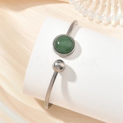 304 Stainless Steel Cuff Bangles for Women BJEW-JB14327-1