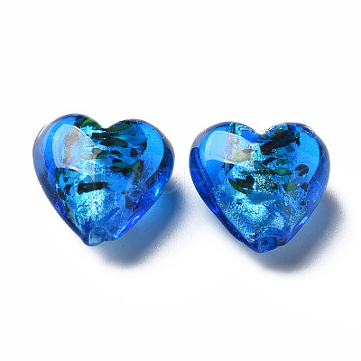 Handmade Lampwork Silver Foil Glass Beads FOIL-T005-01-M-1