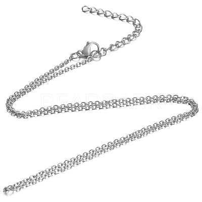 Non-Tarnish 304 Stainless Steel Cable Chain Necklace STAS-T040-PJ206-55-1