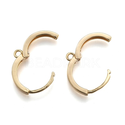 Brass Huggie Hoop Earring Findings KK-S350-069G-1