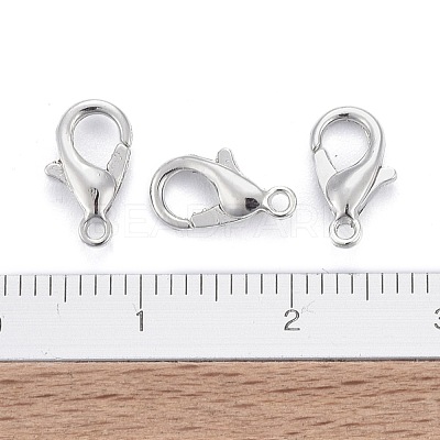 Platinum Plated Zinc Alloy Lobster Claw Clasps X-E103-P-NF-1