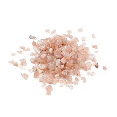 Natural Peach Moonstone Chips Beads G-O103-26-1