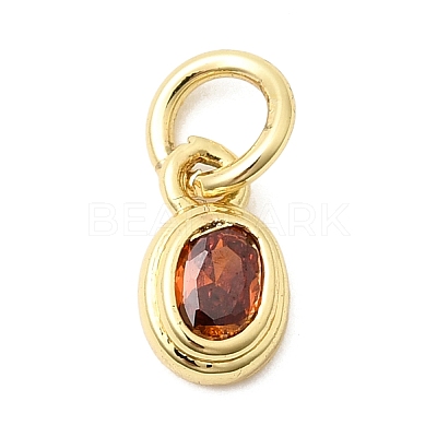 Brass Cubic Zirconia Charms KK-G554-02A-04-1