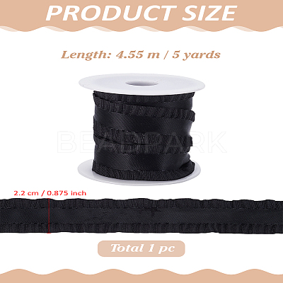 5 Yards Polyester Pleated Edged Ribbon for Clothing Decoration DIY-LP0003-17-1